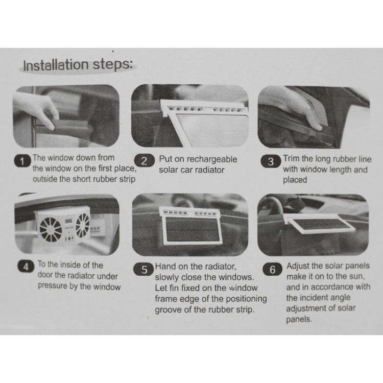 2W Solar Powered Car Auto Air Vent Cool Fan Cooler Ventilation System Radiator, with Temperature Display - Heating & Fans by buy2fix | Online Shopping UK | buy2fix