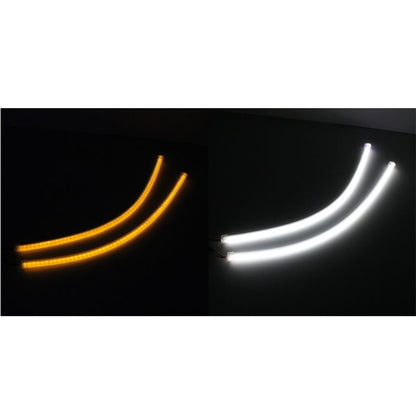 2 PCS  4.5W 270LM 6500K 597-577nm White + Yellow Wired LED Tube Daytime Running Light DRL Steering Lamp, DC12V, Lamp Length:45cm - In Car by buy2fix | Online Shopping UK | buy2fix