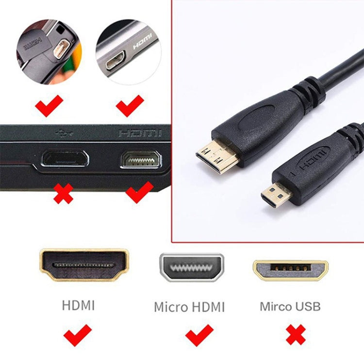 1.4 Version, Gold Plated Micro HDMI Male to HDMI Male Coiled Cable, Support 3D / Ethernet, Length: 60cm (can be extended up to 2m) -  by buy2fix | Online Shopping UK | buy2fix