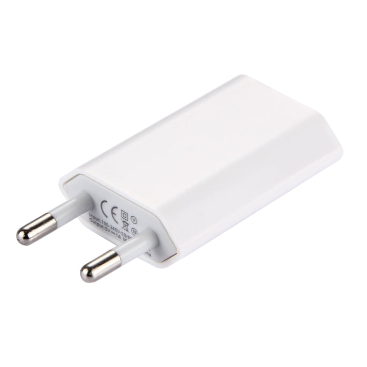 5V / 1A Single USB Port Charger Travel Charger, EU Plug(White) - Apple Accessories by buy2fix | Online Shopping UK | buy2fix