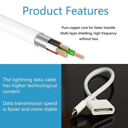 8 Pin Male to 30 Pin Female Sync Data Cable Adapter, Cable Length: 14cm(White) - Converter & Adapter by buy2fix | Online Shopping UK | buy2fix