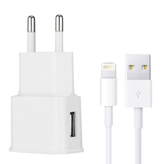 Charger Sync Cable + EU Plug Travel Charger(White) - USB Charger by buy2fix | Online Shopping UK | buy2fix