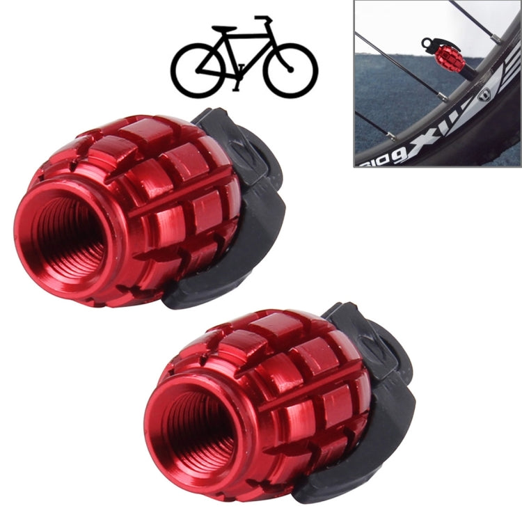 2 PCS Universal Grenade Shaped Bicycle Tire Valve Caps(Red) -  by buy2fix | Online Shopping UK | buy2fix