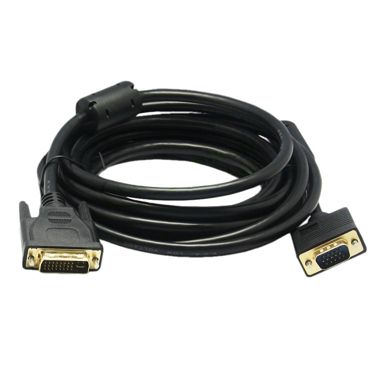VGA 15Pin Male to DVI 24+5 Pin Male Cable  1.5M(Black) - Cable by buy2fix | Online Shopping UK | buy2fix