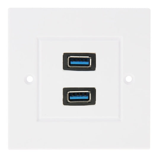 Dual USB 3.0 Female Plugs Home Wall Charger Plate Wall Plate Panel - Consumer Electronics by buy2fix | Online Shopping UK | buy2fix