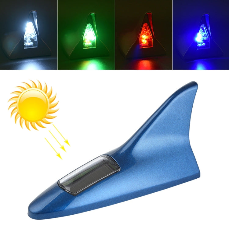 Solar Shark Fin High-positioned Alarm Light(Blue) - In Car by buy2fix | Online Shopping UK | buy2fix