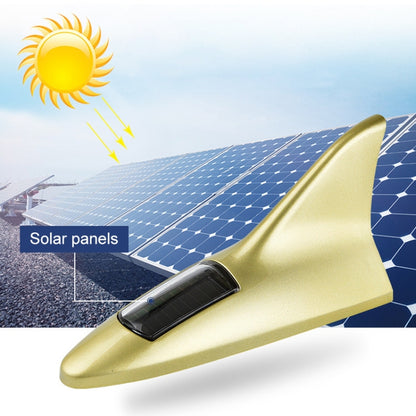 Solar Shark Fin High-positioned Alarm Light(Gold) - In Car by buy2fix | Online Shopping UK | buy2fix