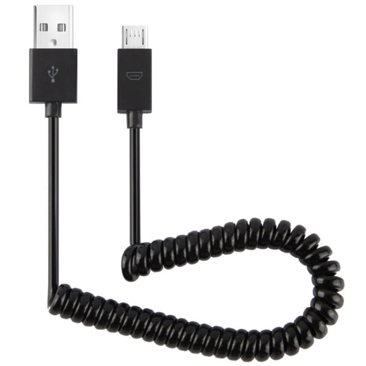 Micro USB Data Sync Charger Coiled Cable, Length: 27.5cm (can be extended up to 100cm)(Black) - Micro USB Cable by buy2fix | Online Shopping UK | buy2fix