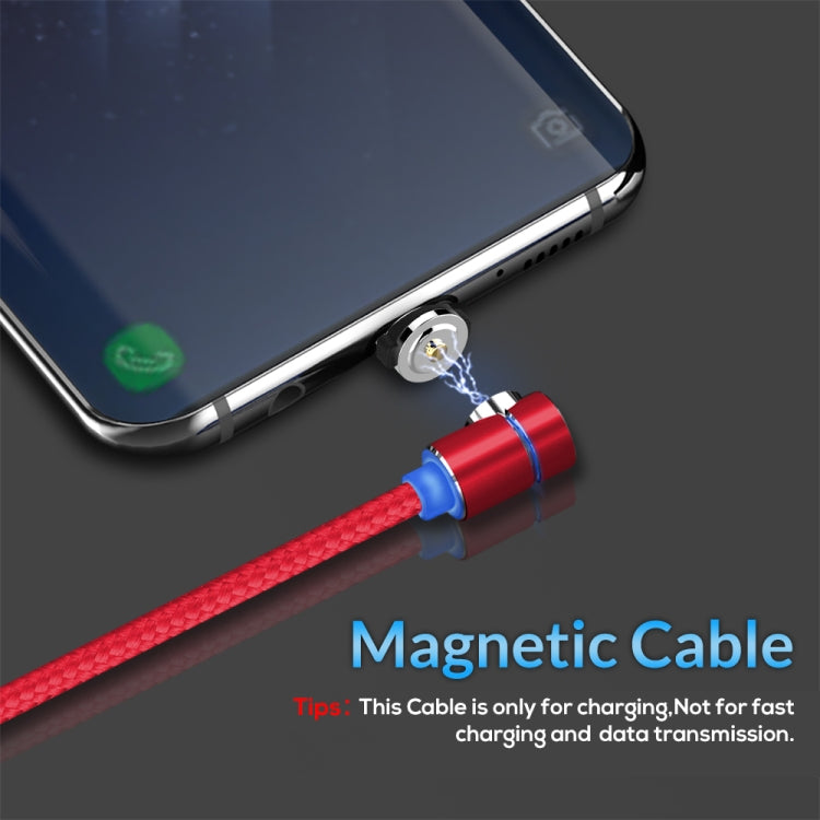 TOPK 2m 2.4A Max USB to USB-C / Type-C 90 Degree Elbow Magnetic Charging Cable with LED Indicator(Red) - Mobile Accessories by TOPK | Online Shopping UK | buy2fix