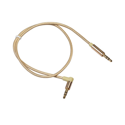 AV01 3.5mm Male to Male Elbow Audio Cable, Length: 50cm(Gold) - Aux Cable by buy2fix | Online Shopping UK | buy2fix