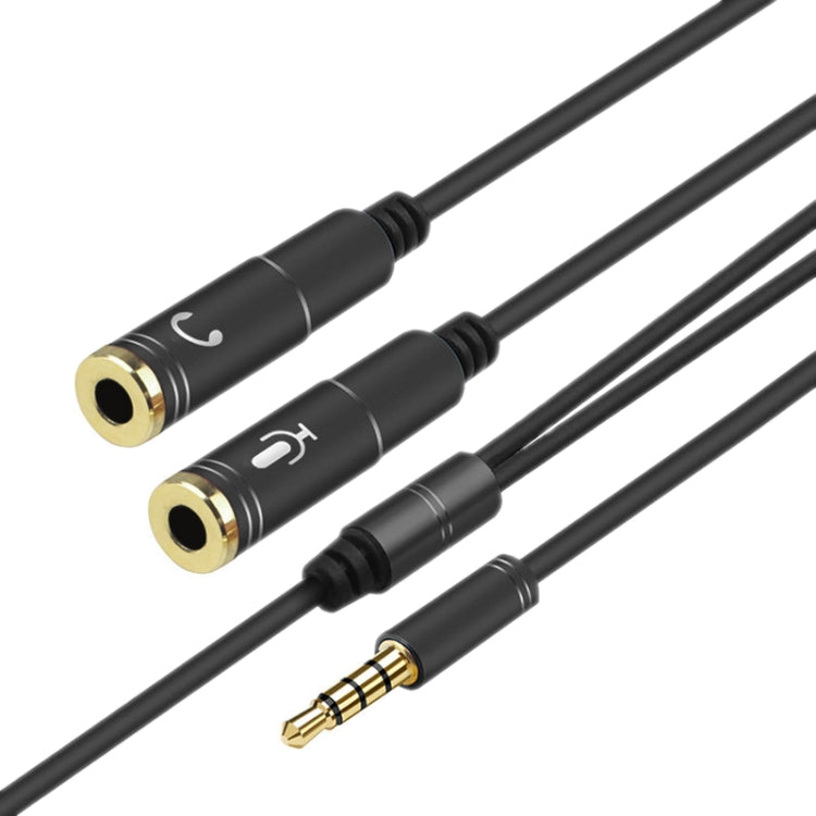 2 in 1 3.5mm Male to Double 3.5mm Female TPE High-elastic Audio Cable Splitter, Cable Length: 32cm(Black) - Cable & Splitter by buy2fix | Online Shopping UK | buy2fix