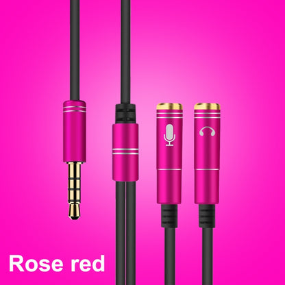 2 in 1 3.5mm Male to Double 3.5mm Female TPE High-elastic Audio Cable Splitter, Cable Length: 32cm(Rose Red) - Cable & Splitter by buy2fix | Online Shopping UK | buy2fix