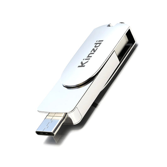 Kinzdi 256GB USB 3.0 + Type-C 3.0 Interface Metal Twister Flash Disk V11 (Silver) - USB Flash Drives by Kinzdi | Online Shopping UK | buy2fix