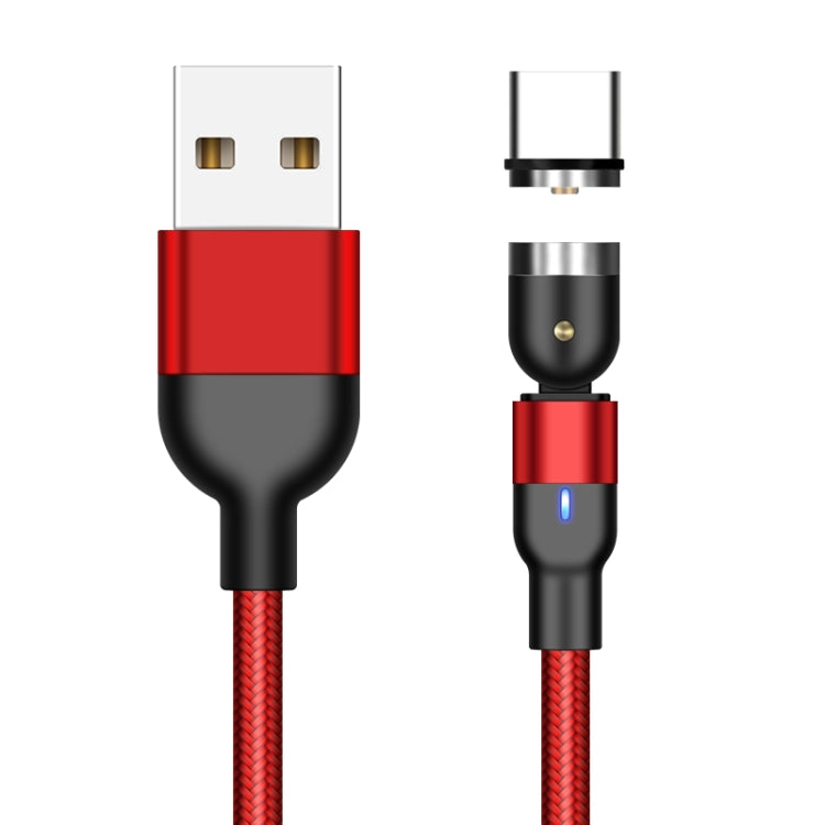 2m 2A Output USB to USB-C / Type-C Nylon Braided Rotate Magnetic Charging Cable(Red) - Mobile Accessories by buy2fix | Online Shopping UK | buy2fix