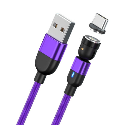 1m 3A Output USB to USB-C / Type-C 540 Degree Rotating Magnetic Data Sync Charging Cable (Purple) - Mobile Accessories by buy2fix | Online Shopping UK | buy2fix