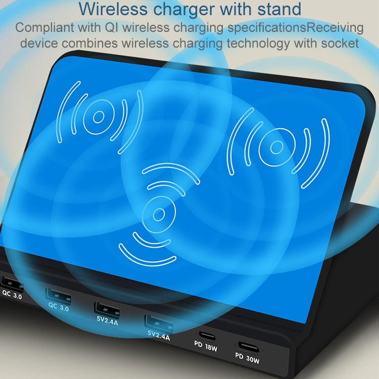 819 9 In 1 Wireless Charging Station Smart Socket Holder Stand - Multifunction Charger by buy2fix | Online Shopping UK | buy2fix