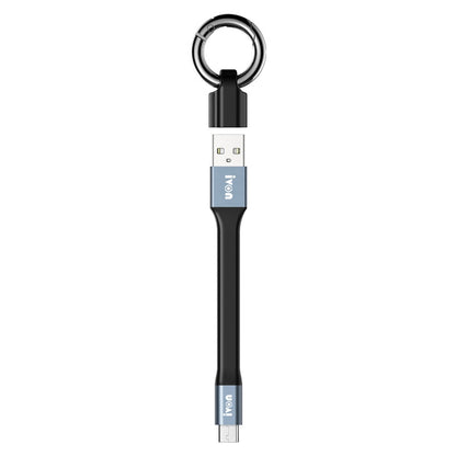 IVON CA90 3.1A Max USB to USB-C / Type-C Portable Data Cable with Ring, Length: 14.5cm (Dark Gray) -  by IVON | Online Shopping UK | buy2fix