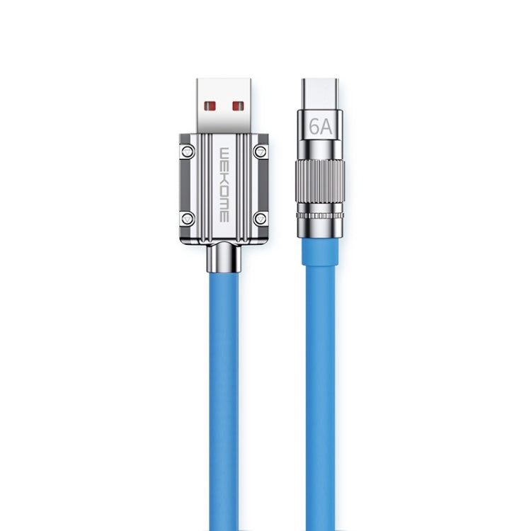 WK WDC-186 Qjie Series 6A USB to USB-C/Type-C Ultra-Fast Charge Data Cable, Length: 1m (Blue) - USB-C & Type-C Cable by WK | Online Shopping UK | buy2fix