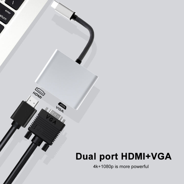 2 in 1 Multifunctional USB-C / Type-C to HDMI+VGA HUB Docking Station - Computer & Networking by buy2fix | Online Shopping UK | buy2fix