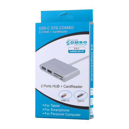 5 in 1 Micro SD + SD + USB 3.0 + USB 2.0 + Micro USB Port to USB-C / Type-C OTG COMBO Adapter Card Reader for Tablet, Smartphone, PC(Silver) - Computer & Networking by buy2fix | Online Shopping UK | buy2fix