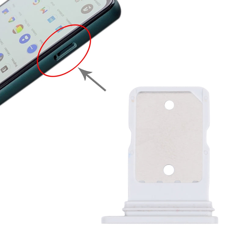 SIM Card Tray for Google Pixel 5a (White) - Repair & Spare Parts by buy2fix | Online Shopping UK | buy2fix