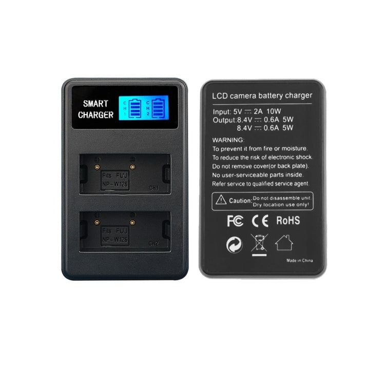 For Fujifilm Fuji NP-W126 Smart LCD Display USB Dual Charger - Battery USB Charger by buy2fix | Online Shopping UK | buy2fix