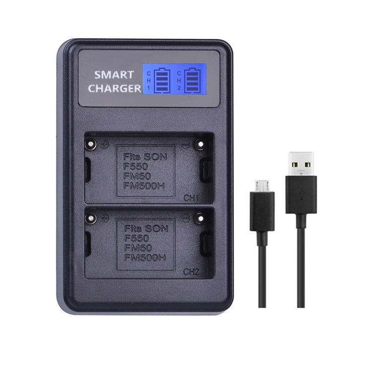 Lntelligent LCD Display USB Dual-charge Charger for For Sony NP-FM500H / NP-FM50 / NP-F550 - Camera Accessories by buy2fix | Online Shopping UK | buy2fix