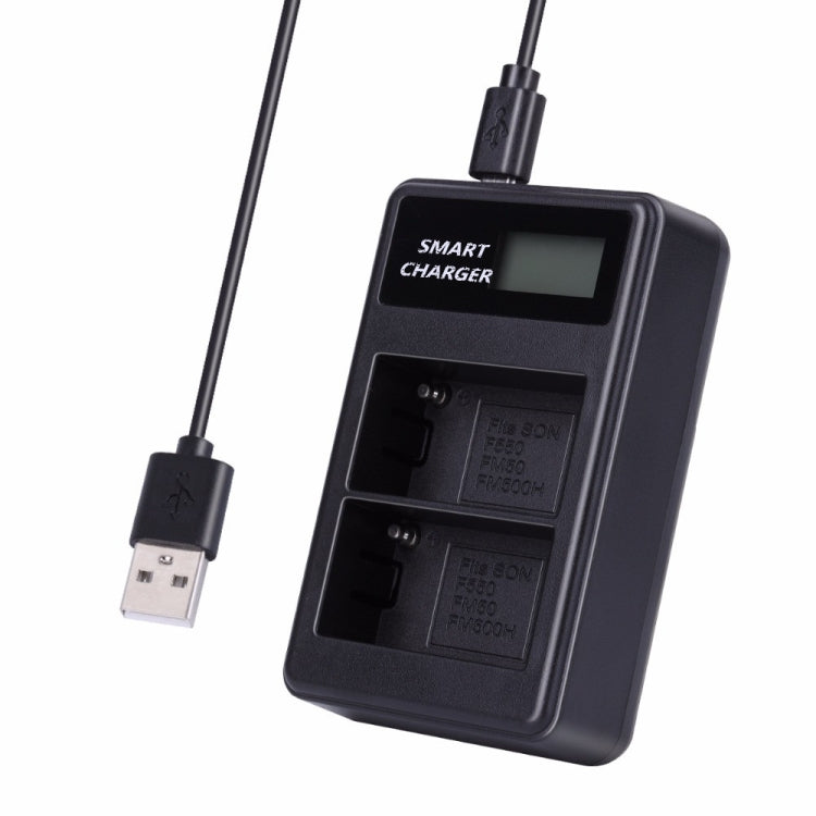 Lntelligent LCD Display USB Dual-charge Charger for For Sony NP-FM500H / NP-FM50 / NP-F550 - Camera Accessories by buy2fix | Online Shopping UK | buy2fix