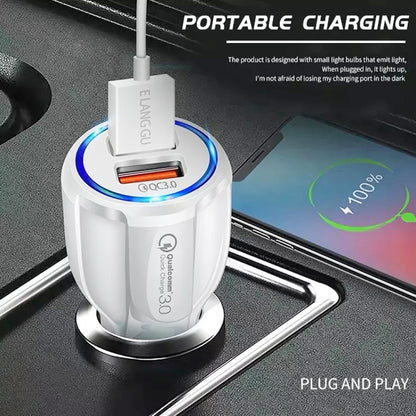 Qc3.0 Dual USB 6A Vehicle Fast Charger / Mobile Phone Tablet Fast Charging(White) - Car Charger by buy2fix | Online Shopping UK | buy2fix