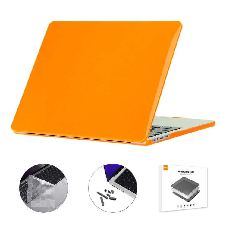 For MacBook Air 13.6 2022/2024 A2681 M2 / A3113 M3 US Version ENKAY 3 in 1 Crystal Laptop Case with TPU Keyboard Film / Anti-dust Plugs(Orange) - MacBook Air Cases by ENKAY | Online Shopping UK | buy2fix