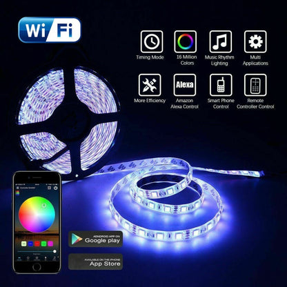 5M 5050 RGB LED Strip Light WIFI Smart Home Power Kit Set (Not waterproof) - Bare Board Light by buy2fix | Online Shopping UK | buy2fix