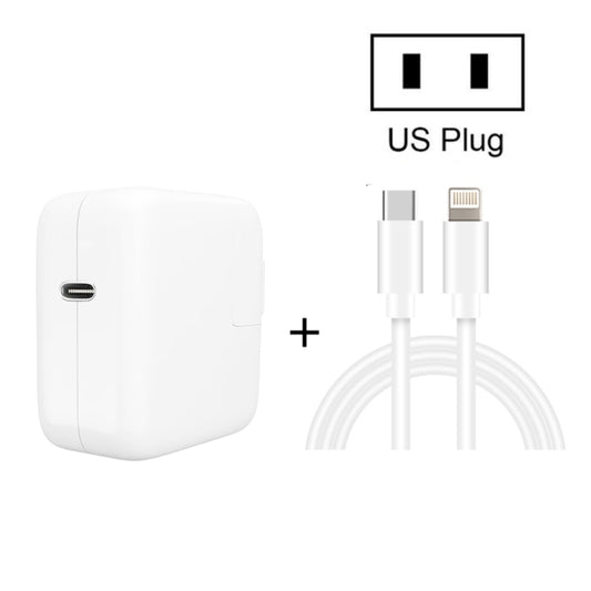 2 in 1 PD3.0 30W USB-C / Type-C Travel Charger with Detachable Foot + PD3.0 3A USB-C / Type-C to 8 Pin Fast Charge Data Cable Set, Cable Length: 2m, US Plug - Mobile Accessories by buy2fix | Online Shopping UK | buy2fix