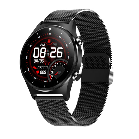 E13 1.28 inch IPS Color Screen Smart Watch, IP68 Waterproof, Steel Watchband, Support Heart Rate Monitoring/Blood Pressure Monitoring/Blood Oxygen Monitoring/Sleep Monitoring(Black) - Smart Wear by buy2fix | Online Shopping UK | buy2fix