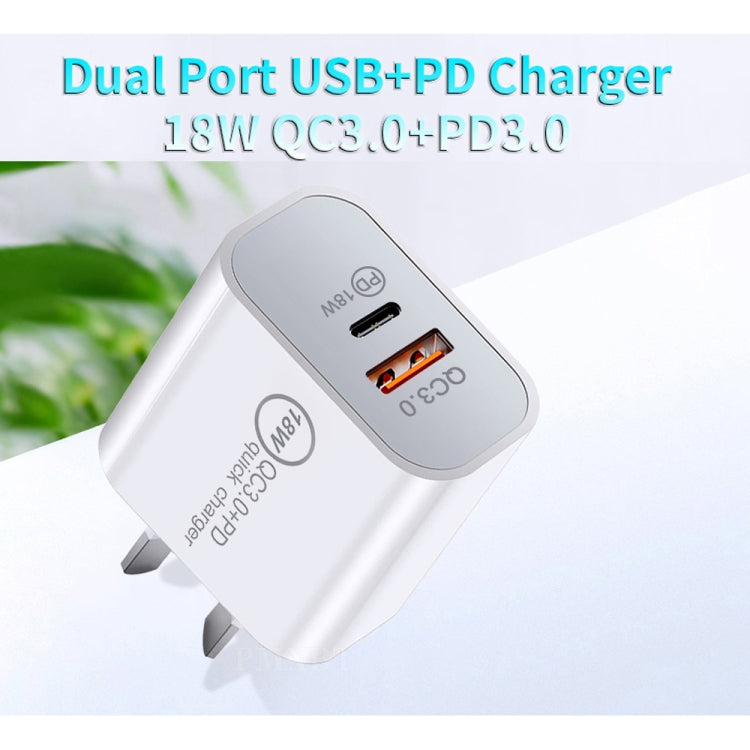 SDC-18W 18W PD + QC 3.0 USB Dual Fast Charging Universal Travel Charger, AU Plug - Mobile Accessories by buy2fix | Online Shopping UK | buy2fix