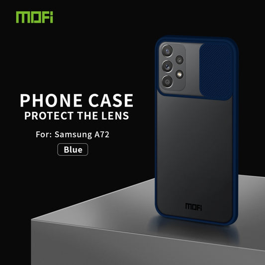 For Samsung Galaxy A72 5G / 4G MOFI Xing Dun Series Translucent Frosted PC + TPU Privacy Anti-glare Shockproof All-inclusive Protective Case(Blue) - Galaxy Phone Cases by MOFI | Online Shopping UK | buy2fix