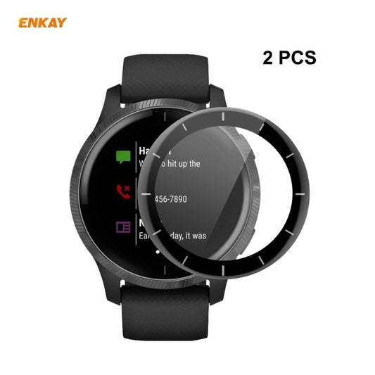 For Venu 2 / Vivoactive 4 45mm 2 PCS ENKAY Hat-Prince 3D Full Screen Soft PC Edge + PMMA HD Screen Protector Film - Screen Protector by ENKAY | Online Shopping UK | buy2fix