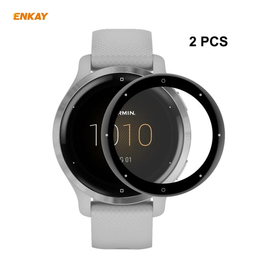 For Garmin Venu 2S / Vivoactive 4S 40mm 2 PCS ENKAY Hat-Prince 3D Full Screen Soft PC Edge + PMMA HD Screen Protector Film - Screen Protector by ENKAY | Online Shopping UK | buy2fix