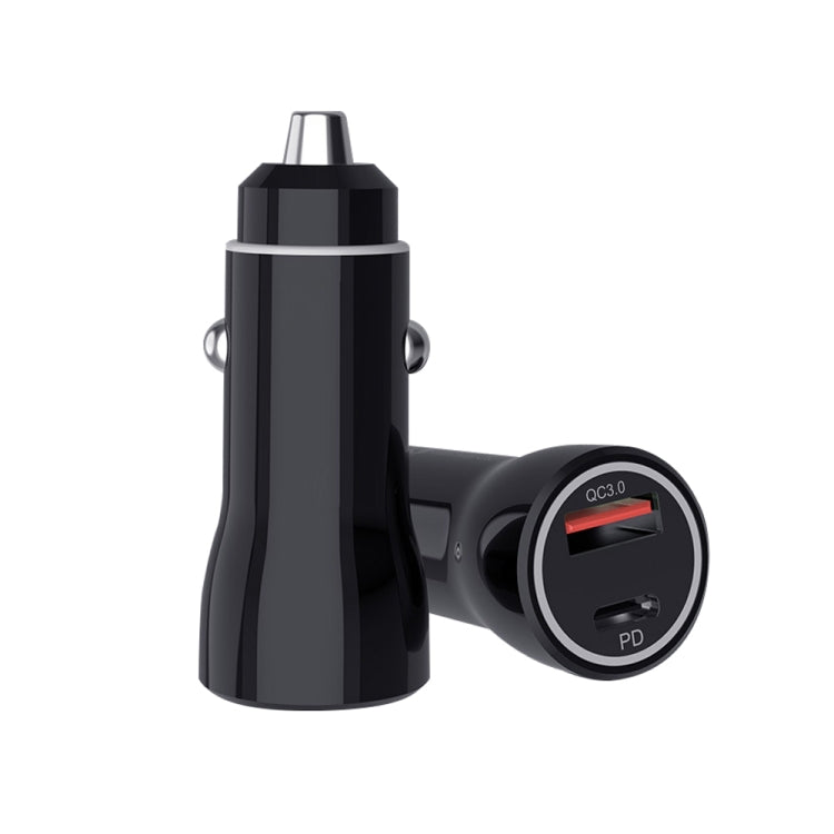 P21 Portable PD 20W + QC 3.0 18W Dual Ports Fast Car Charger(Black) - Car Charger by buy2fix | Online Shopping UK | buy2fix