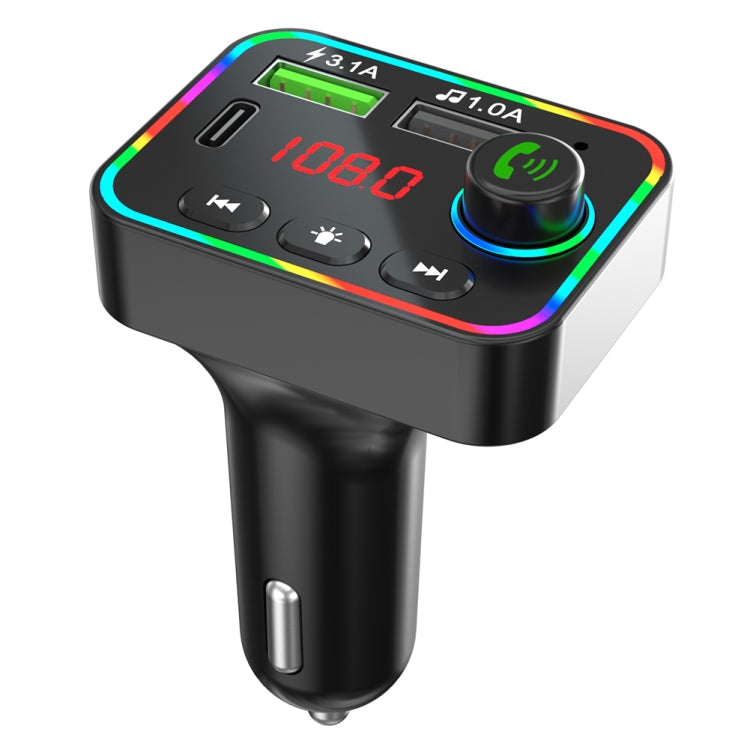 F4 Car MP3 Player FM Transmitter Colorful Backlight USB Charger Dual USB Car Accessories - Bluetooth Car Kits by buy2fix | Online Shopping UK | buy2fix