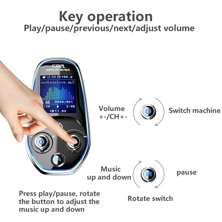 BT29 Color Screen Car Multi-functional Mp3 Player Multi-language Aux Out Card Bluetooth Adapter - In Car by buy2fix | Online Shopping UK | buy2fix