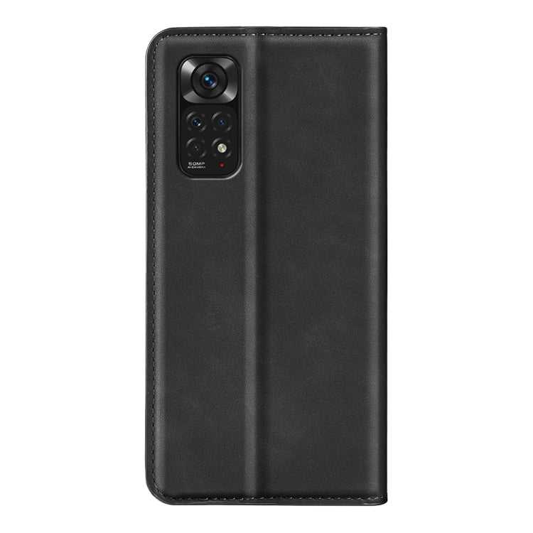 For Xiaomi Redmi Note 11 4G / Note 11S Retro-skin Magnetic Suction Leather Phone Case(Black) - Xiaomi Accessories by buy2fix | Online Shopping UK | buy2fix