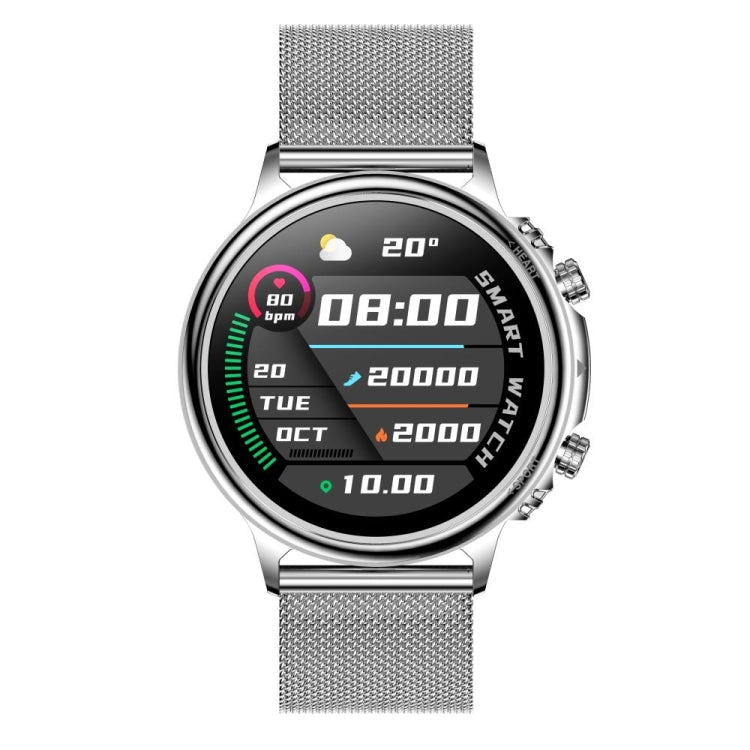 CF85 1.32 inch Steel Watchband Color Screen Smart Watch(Silver) - Smart Wear by buy2fix | Online Shopping UK | buy2fix