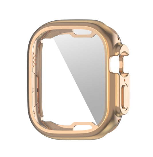 ENKAY Electroplated Soft TPU Case with Screen Film For Apple Watch Ultra / Ultra 2 49mm(Rose Gold) - Watch Cases by ENKAY | Online Shopping UK | buy2fix