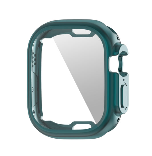 ENKAY Electroplated Soft TPU Case with Screen Film For Apple Watch Ultra / Ultra 2 49mm(Cyan) - Watch Cases by ENKAY | Online Shopping UK | buy2fix