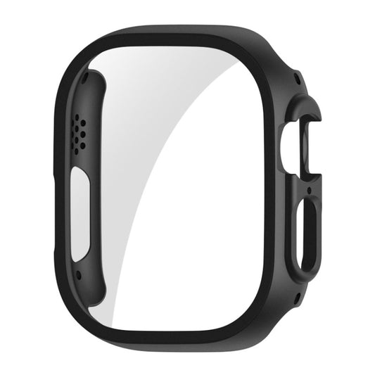 For Apple Watch Ultra 49mm ENKAY PC Frame 9H Tempered Glass Case(Black) - Watch Cases by ENKAY | Online Shopping UK | buy2fix