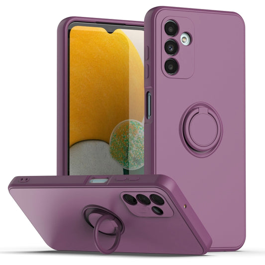 Ring Kickstand Silicone Phone Case For Samsung Galaxy A14 5G(Purple) - Galaxy Phone Cases by buy2fix | Online Shopping UK | buy2fix