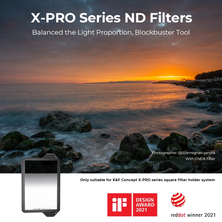 SKU.1810 K&F X-PRO GND8 Square Filter 28 Layer Coatings Soft Graduated Neutral Density Filter for Camera Lens - Camera Accessories by K&F | Online Shopping UK | buy2fix