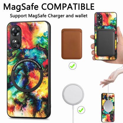 For OPPO A17 Colored Drawing Leather Back Cover Magsafe Phone Case(Rhombus Mandala) - OPPO Cases by buy2fix | Online Shopping UK | buy2fix