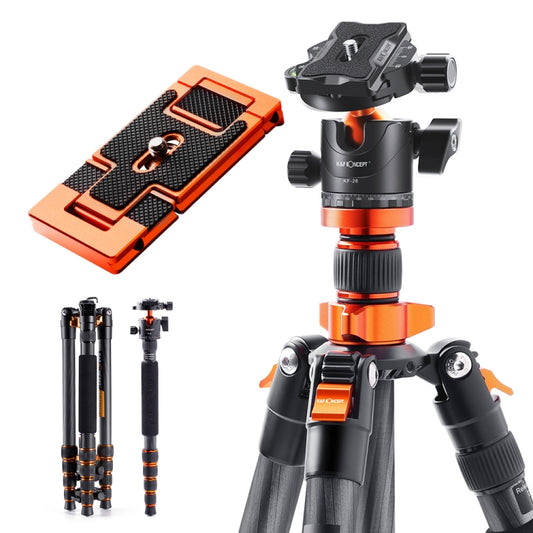 K&F CONCEPT KF09.093V1 67 inch Carbon Monopod Camera Tripod with 360 Degree Ball Head - Camera Accessories by K&F | Online Shopping UK | buy2fix