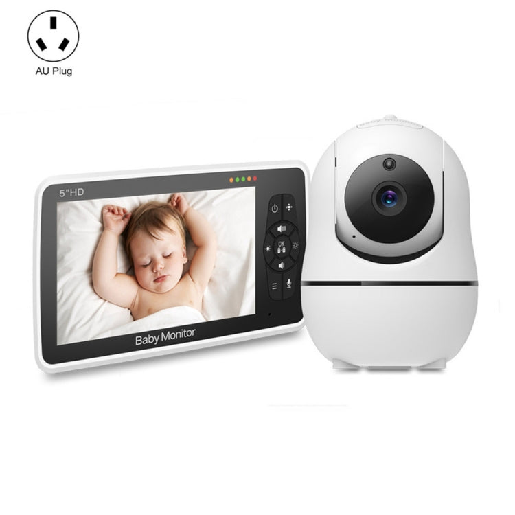 SM50 5 inch Baby Monitor 360-Degree Rotating Wireless Camera Night Vision Intercom Lullaby Monitor(AU Plug) - Security by buy2fix | Online Shopping UK | buy2fix